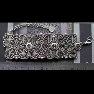 Silver Plated boho vintage style large bracelet